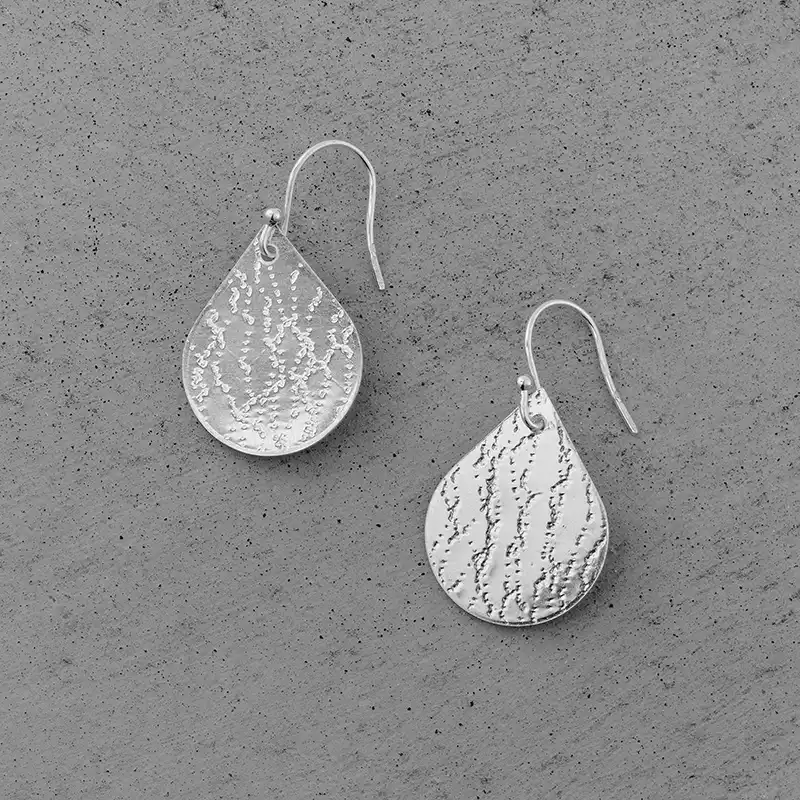 Textured Teardrop Dangle Earrings