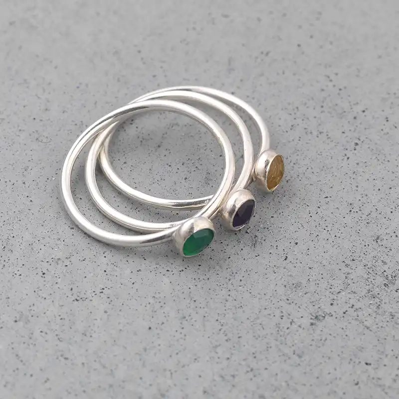 Stacking Rings with Gemstones